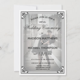 Elegant Enkel Virtuell Bröllop Livestream Bröllop Inbjudningar