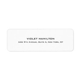 Elegant Enkel vit Professionell Modern Returadress Etikett
