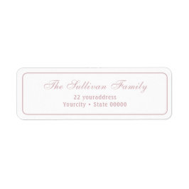 Elegant enkel vit rodnad returadressetikett returadress etikett