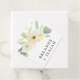 Elegant Enkel Watercolor Greenery Wedding Favor G Gåvor Etiketter