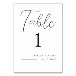 Elegant enkelt Bord-kort Bordsnummer