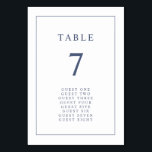 Elegant Enkelt Bröllop Bordsnummer<br><div class="desc">Elegant Simple Bröllop Bordsnummer. Eleganten och det minimalistiska bordsnumret gräns bröllop har ett tunt marint blått gräns med marinblå text och skript. Matchande objekt finns i Navy Classic Gräns Bröllop Suite.</div>