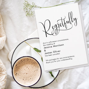 Elegant enkelt Bröllop-kort för "beklagligt" avbru Inbjudningar