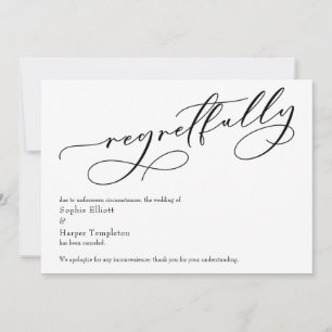 Elegant enkelt Bröllop-kort för "beklagligt" avbru Inbjudningar