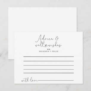 Elegant - enkelt Calligraphy Bröllop Advice Card Vykort