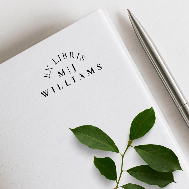Elegant enkelt Ex Libris Anpassat namn Initialer Självfärgande Stämpel (Skapare uppladdad)