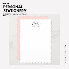 Elegant Enkelt feminin svart bläddringsmonogram Anteckningskort