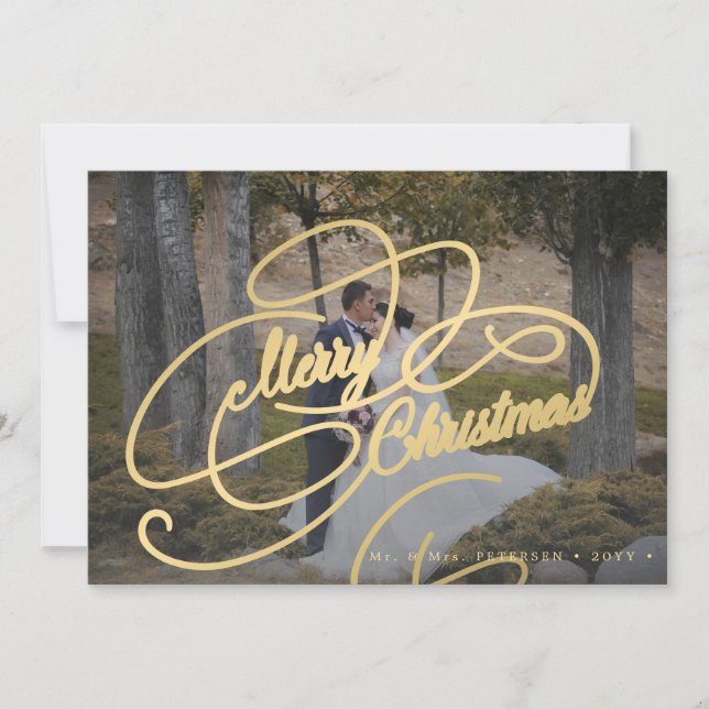 Elegant, enkelt foto, nyläst God jul Julkort (Framsida)