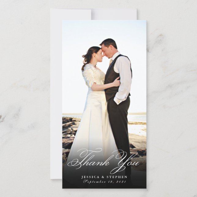 Elegant - enkelt fotokort för Tack 8x4-Lodrät (Framsida)