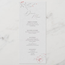 Elegant, enkelt grått och röda blommor, innermeny