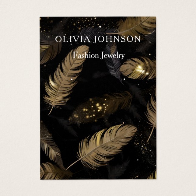 Elegant enkelt guld-smyckesörarkort visning visitkort (Framsidan)