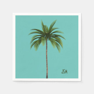 Elegant Enkelt Handflatan Träd Tropical Beach Mono Pappersservett