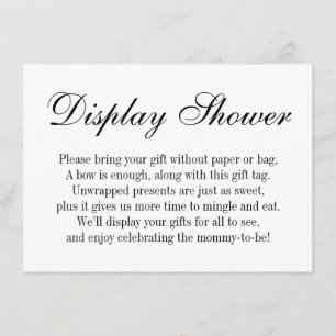 Elegant, enkelt inget anpassat babypresentkort tilläggskort
