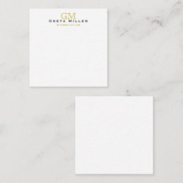 Elegant Enkelt klassiskt Guld Monogram Anteckningskort