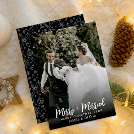 Elegant enkelt merry and married Newlyweds Photo Julkort