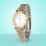 Elegant: Enkelt monogram, Förlovning Armbandsur<br><div class="desc">Ge fick en tidsgåva på din förlovning eller bröllop-årsdag. Gör en perfekt till din fästman eller make/fru</div>