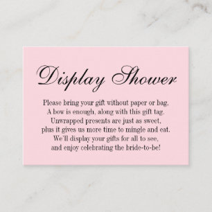 Elegant, Enkelt Oinpackat Bröllopsdusch, Rosa Tilläggskort