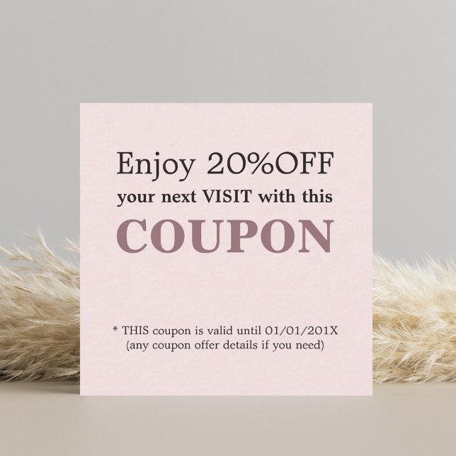 Elegant Enkelt Pastel Beauty Salon Discount Coupon Rabattkort (Skapare uppladdad)