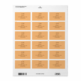 Elegant Enkelt persikofärgad monogram Bröllop Adressetikett