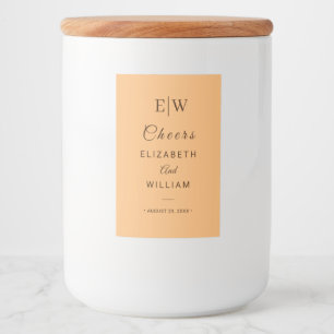 Elegant Enkelt persikofärgad monogram Bröllop Mat Etikett