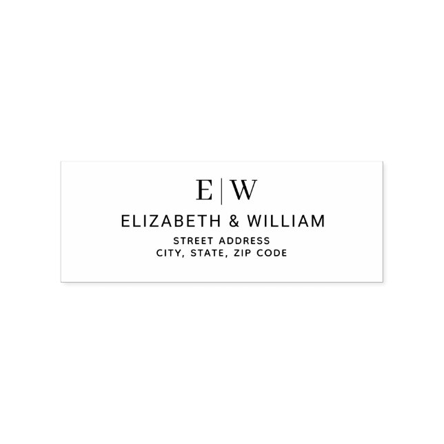 Elegant Enkelt persikofärgad monogram Bröllop Stämpel (Tryck)