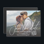 elegant - enkelt qr-kodfoto spara datum magneter<br><div class="desc">elegant enkel fyrkantig kod med foto spara datum magneter</div>