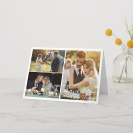 elegant - enkelt skript, bröllop 3-foto, chic tack kort