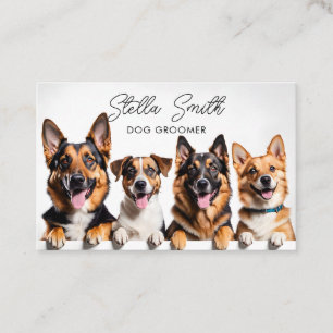 Elegant enkelt skript Hund Grooming & Pet Sitta Visitkort