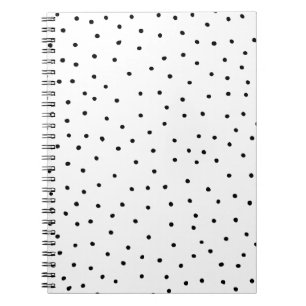 Elegant - enkelt svartvit polka dots anteckningsbok