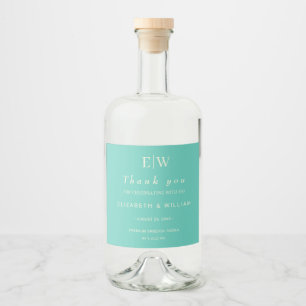 Elegant Enkelt vattenlevande Awe med Monogram Bröl Spritflaskor Etikett