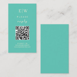 Elegant Enkelt vattenlevande Awe med Monogram Bröl Tilläggskort