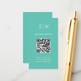 Elegant Enkelt vattenlevande Awe med Monogram Bröl Tilläggskort