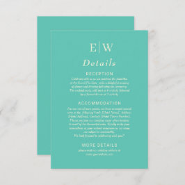 Elegant Enkelt vattenlevande Awe med Monogram Bröl Tilläggskort