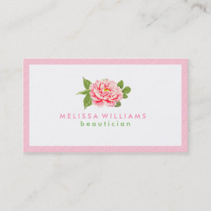 Elegant Enkelt vit Rosa med Ro Visitkort