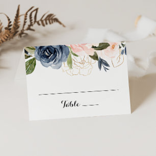 Elegant Enkelt Winter Blommigt Bröllop-monteringsk Placeringskort