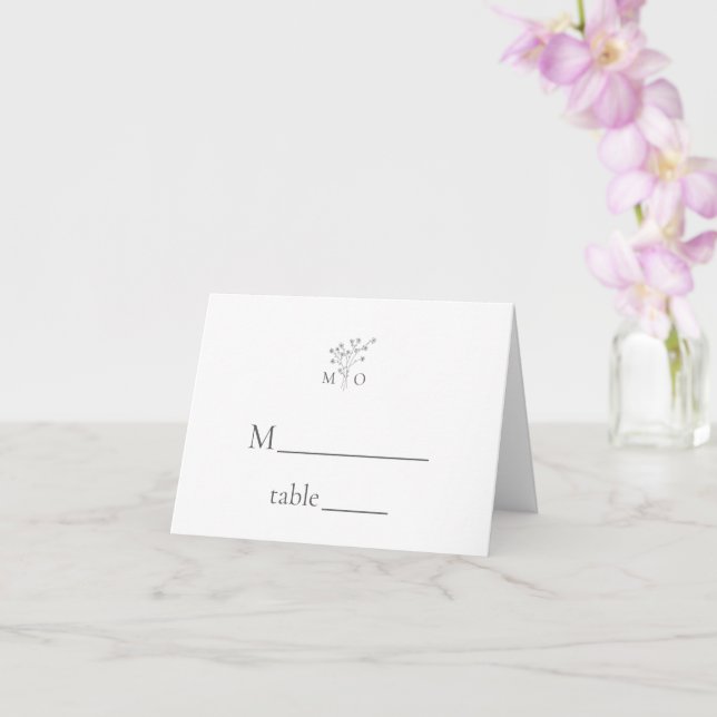 Elegant, enkla blommigt-bouquet-platskort bröllop kort (Orkide)