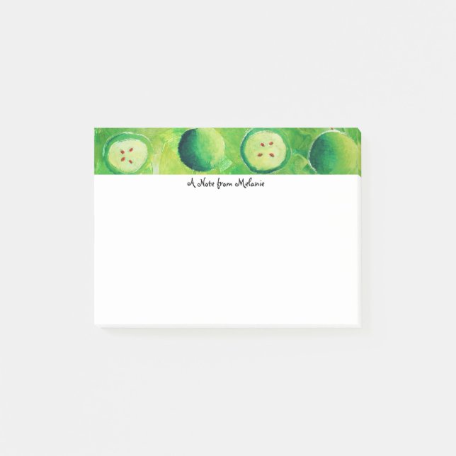 Elegant Enkla Frukter Äpplen Personliga Post-it Block (Framsida)
