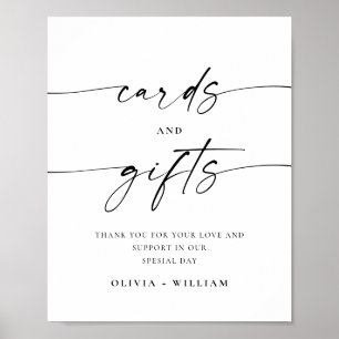 Elegant - enkla minimalistkort och gåvor Bröllop Poster