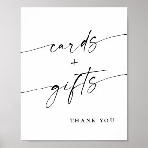 Elegant - enkla minimalistkort och gåvor Bröllop Poster