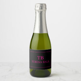 Elegant Enkla Monograminitialer Glänsande Vin 