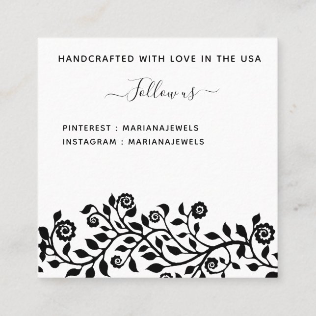 Elegant - enkla Visningar för stora avläsningar Fyrkantigt Visitkort (Baksida)