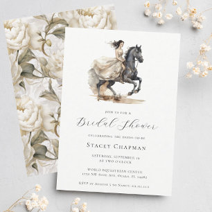 Elegant Equestrian Bride Horse Möhippa Inbjudningar