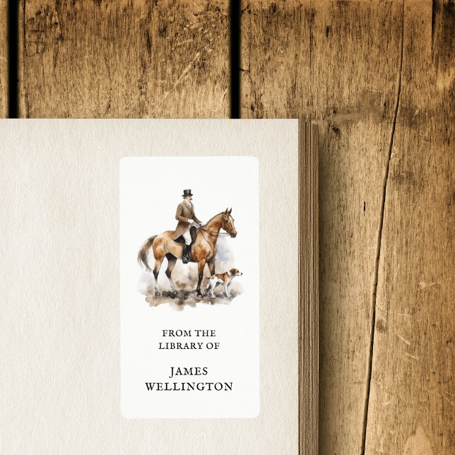 Elegant Equestrian British Hunter Horse Ex Libris Fraktsedel (Skapare uppladdad)
