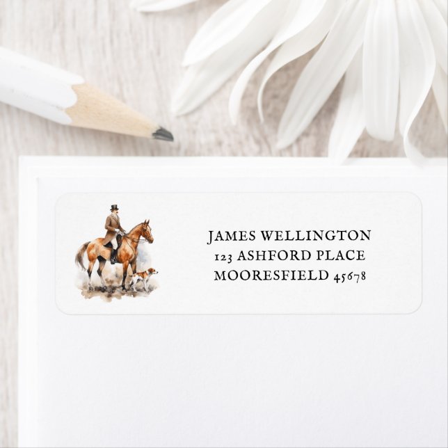 Elegant Equestrian British Hunter Horse Returadress Etikett (Insitu)