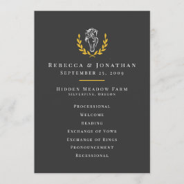 Elegant Equestrian Bröllopsprogram 5x7 Program