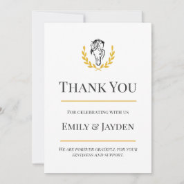 Elegant Equestrian Flat Thank You Card Tack Kort
