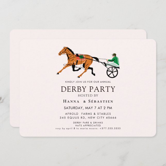Elegant Equestrian Garden Party Invitation Inbjudningar (Fram/baksida)