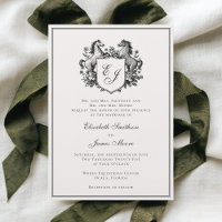 Elegant Equestrian Häst Monogram Crest Bröllop