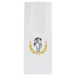 Elegant Equestrian Horse and Laurel Wine Gift Bag