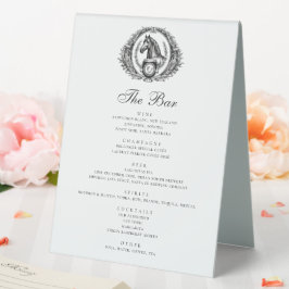 Elegant Equestrian Horse Monogram Pub Menu Drinks